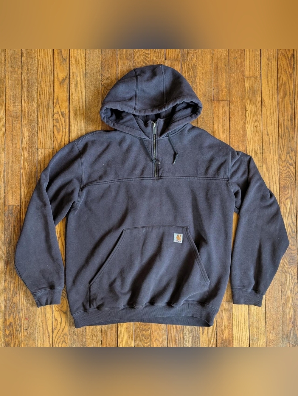 Carhartt Vintage 00's Black Quarter Zip Hoodie Sweatshirt